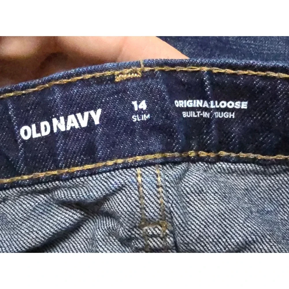 2 pair Old Navy Denim Short Kid 14 Slim Dark Wash Excellent‎ Original Loose (B)